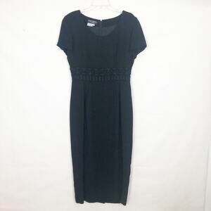 Donna Morgan Vintage 90's Short Sleeve Black Maxi Dress Size 12